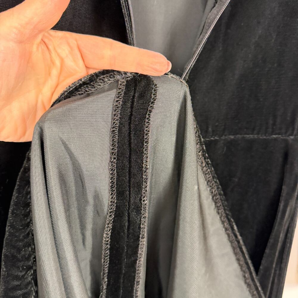 Vintage 1980s Gunne Sax Jessica McClintock Black Velvet Midi Dress Basque 9 - Picture 12 of 16